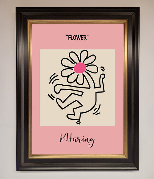 Keith Haring Flower Pink Framed Poster