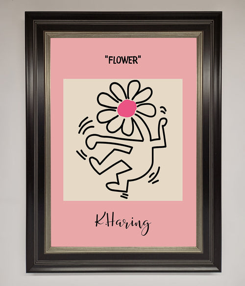Keith Haring Flower Pink Framed Poster