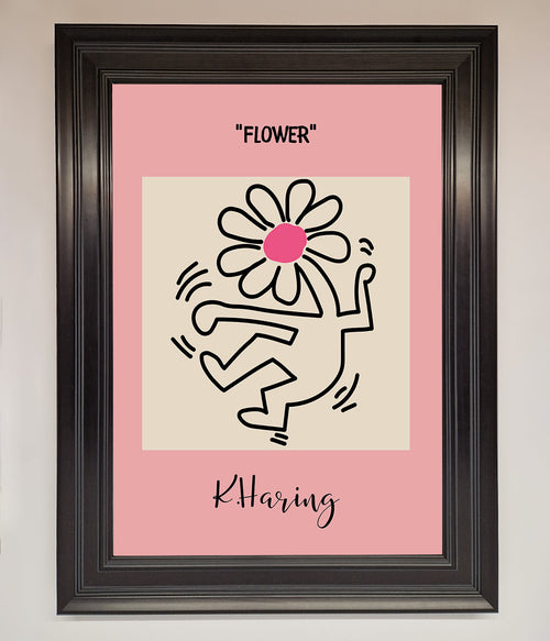 Keith Haring Flower Pink Framed Poster