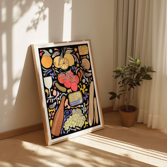 The Taste of Summer - Mediterranean Summer Feast Art Print