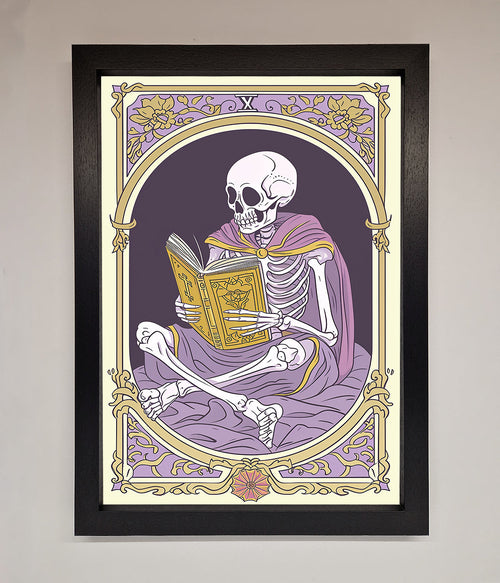 Tarot Skeleton Reader Framed Print