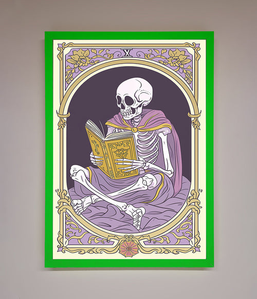 Tarot Skeleton Reader Framed Print