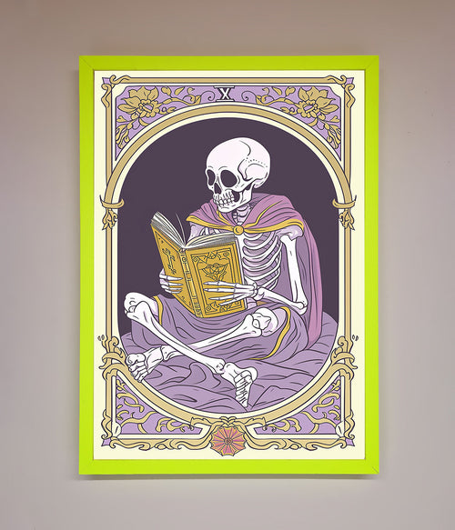 Tarot Skeleton Reader Framed Print