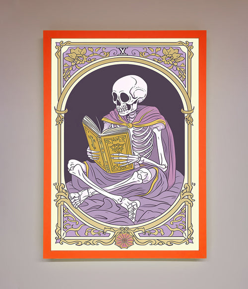 Tarot Skeleton Reader Framed Print