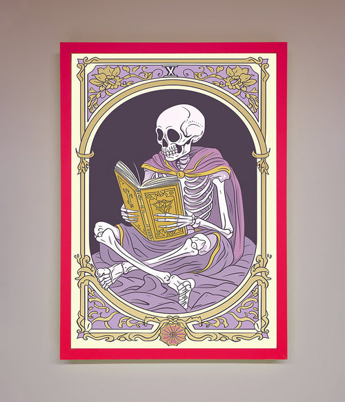 Tarot Skeleton Reader Framed Print