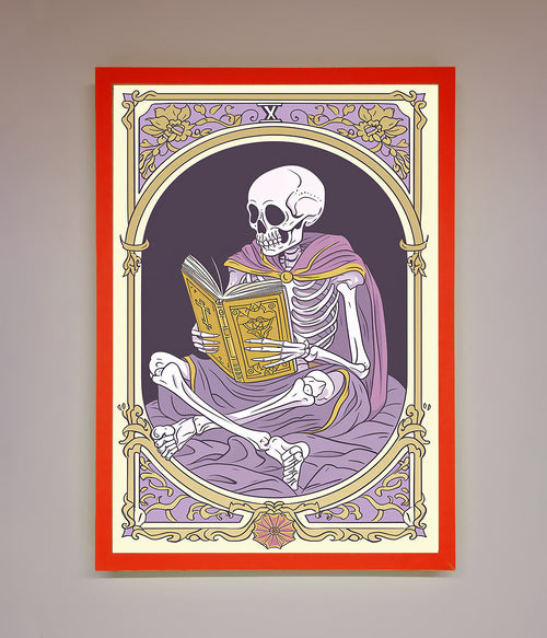 Tarot Skeleton Reader Framed Print