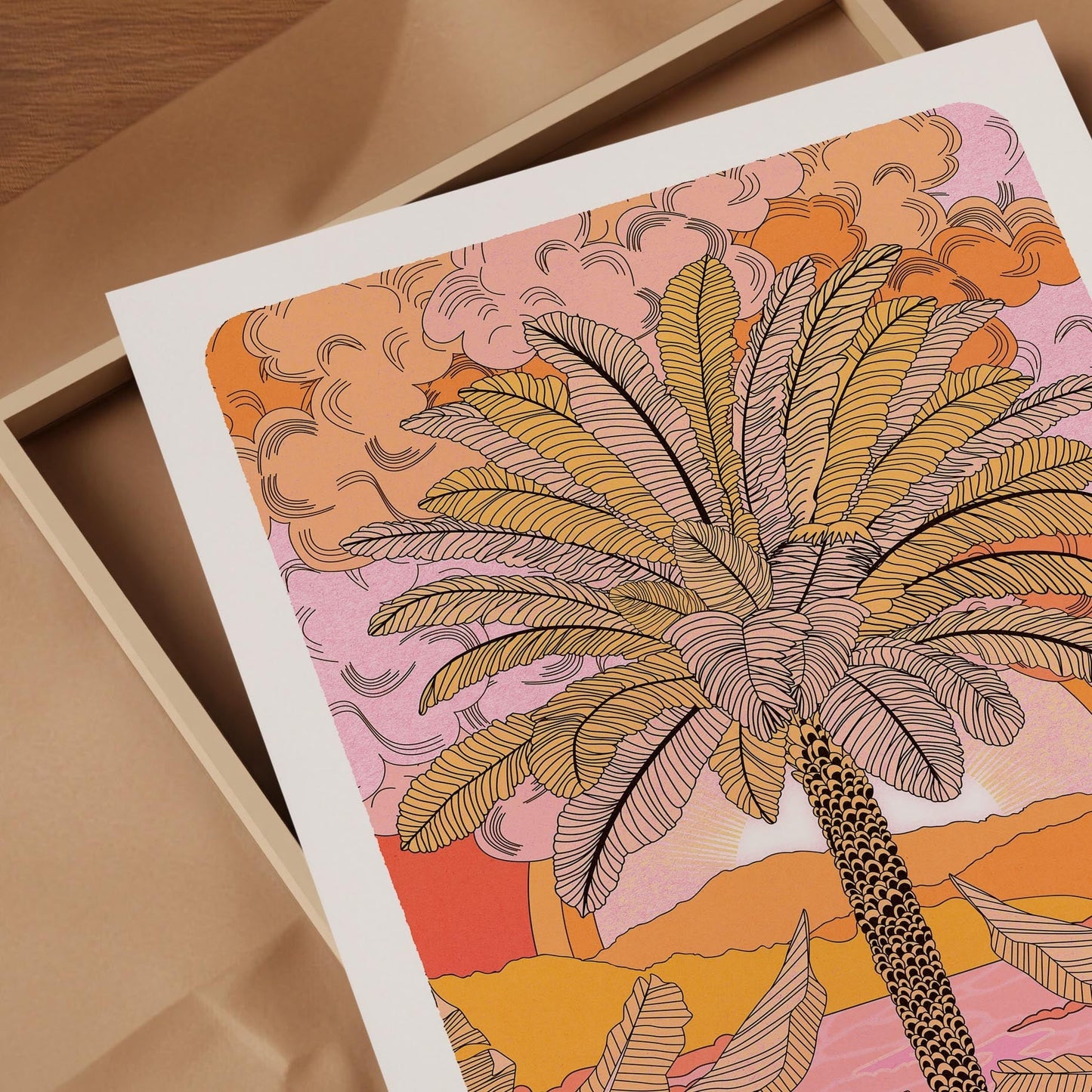 Sunset Palm Art Print