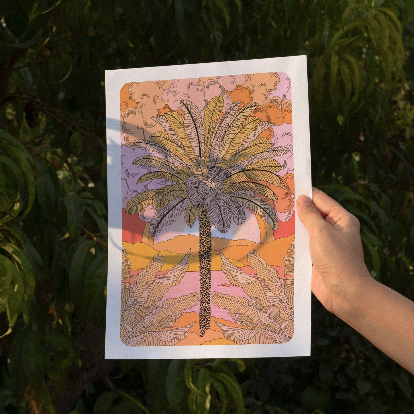 Sunset Palm Art Print