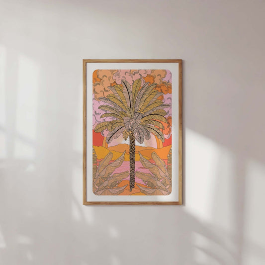 Sunset Palm Art Print