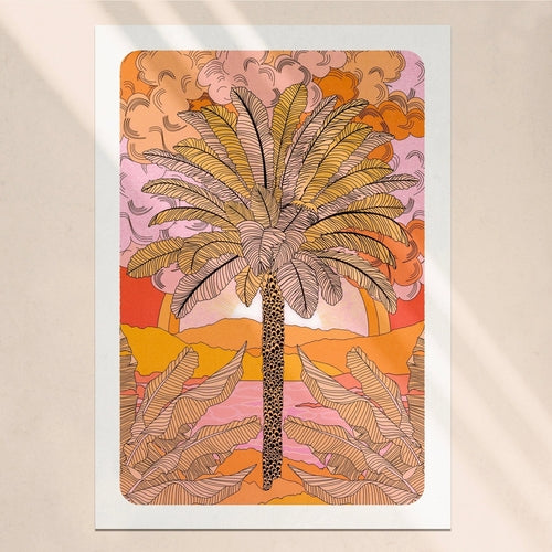 Sunset Palm Art Print