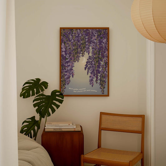 Wisteria and Moon Art Print